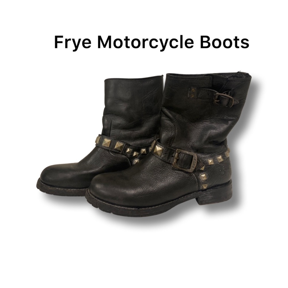 Frye Studded Motorcycle Boots